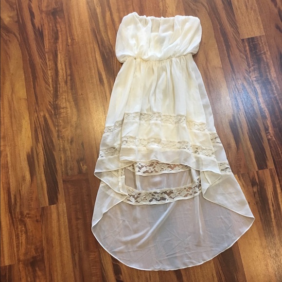 White Windsor high-low dress