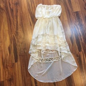 White Windsor high-low dress