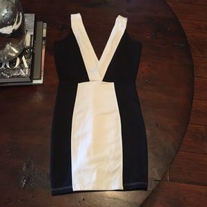 Nasty gal black and white mini dress