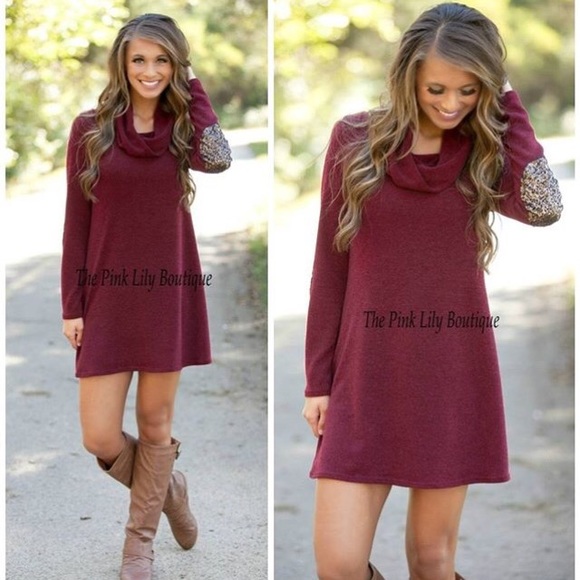 Pink Lily Boutique Dresses & Skirts - Red, sequin dress to the knee.