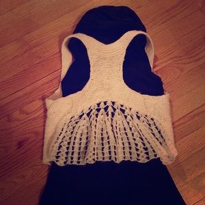 off white crocheted vest