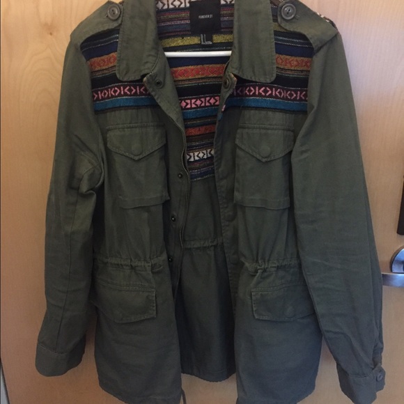 Tribal print utility jacket