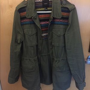 Tribal print utility jacket