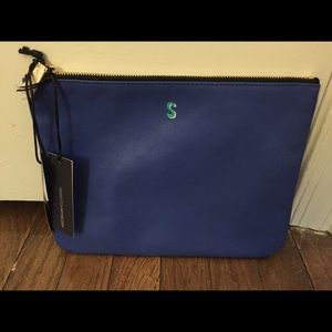 NWT "S" Monogram Jody Pouch in Cobalt Blue