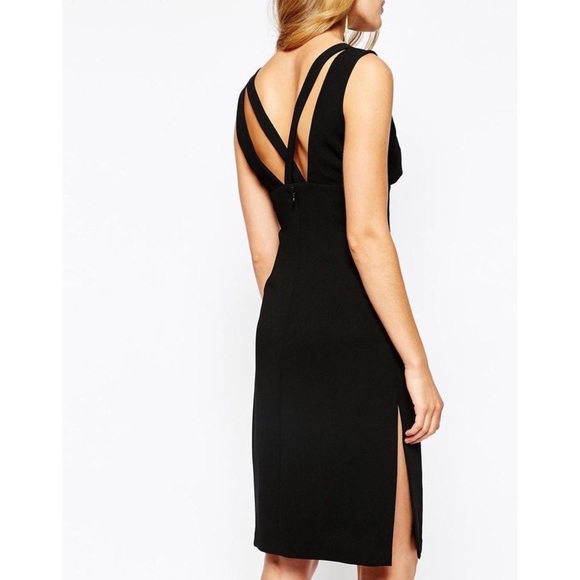 BCBGeneration Band Detail Midi Dress in Black - Picture 2 of 4