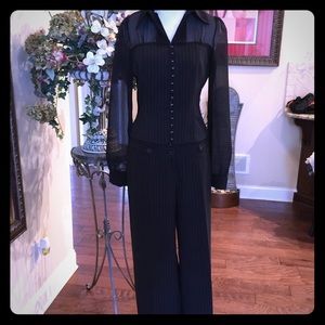 black striped 3pc suit with jacket!! Size 4