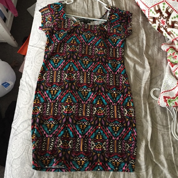 Colorful geometric pattern dress
