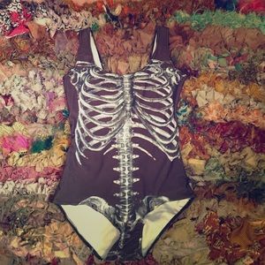 Skeleton one piece, body suit, leotard