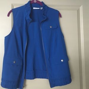 Weekends by Chico's blue utility vest sz. 1