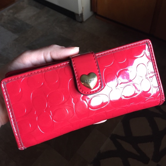 Red coach wallet