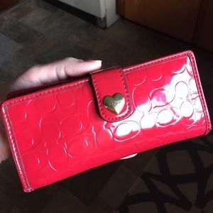 Red coach wallet