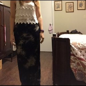 Large Black and Tan Maxi Skirt
