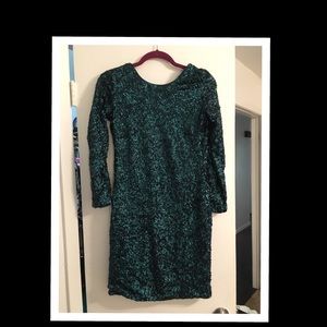 Dark Green Sequin Party Dress