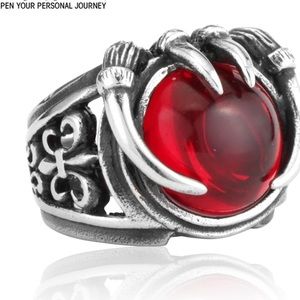 Punk vintage stainless steel ring size 9