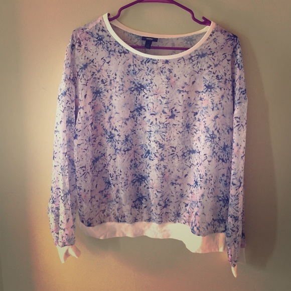 Long Sleeve See-through Floral Design