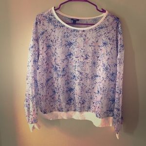 Long Sleeve See-through Floral Design