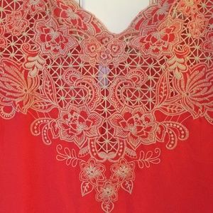 Francesca's Sheer Crochet Blouse
