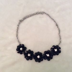 Black flower necklace