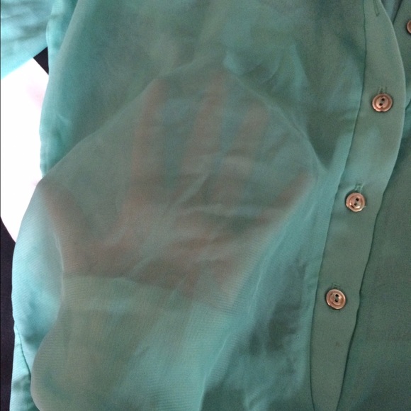 Turquoise Sheer Blouse - Picture 2 of 2