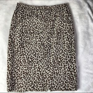 J.Crew Cheetah Print Linen Pencil Skirt