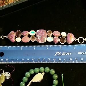 Sterling and stone bracelet.