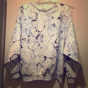 Zara Trafaluc White and Purple Electric Sweatshirt