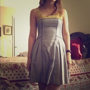 Purple and yellow linen dress