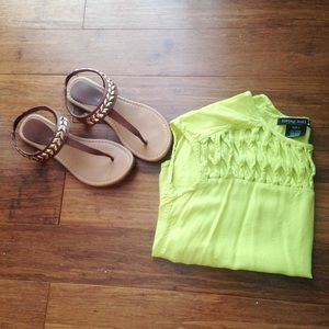 Lime green criss cross top