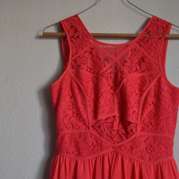 BCBGeneration Teaberry Banded Neck Lace Dress