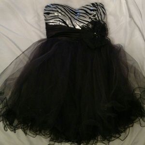 Sequin zebra semiformal dress