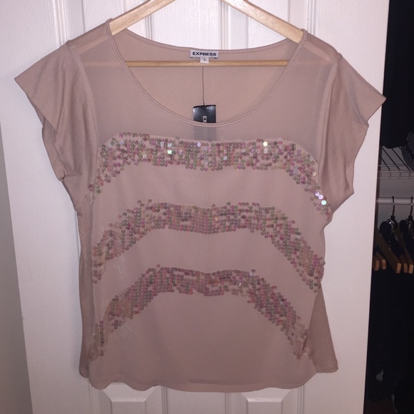 New With Tag Express top with sequins size S - Picture 1 of 4