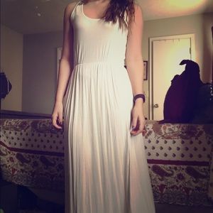Size medium white maxi dress with back design