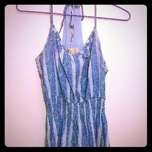 Hollister Blue Vertical Stripe Pattern Dress