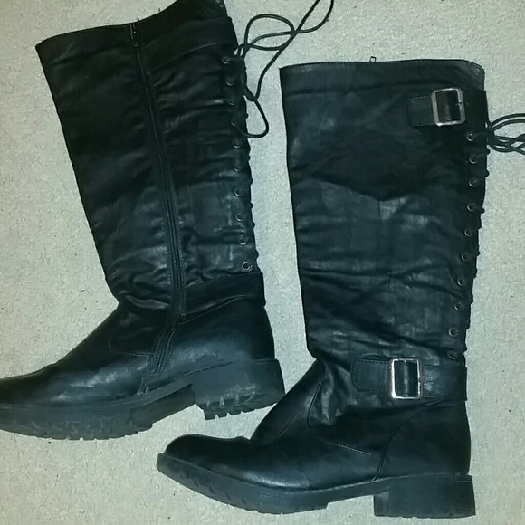 Knee high black boots!