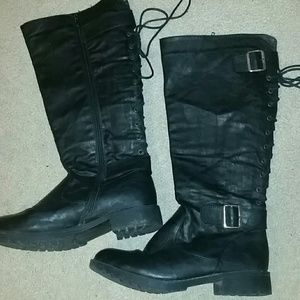 Knee high black boots!