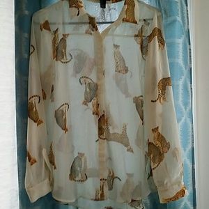 Sheer cheetah blouse