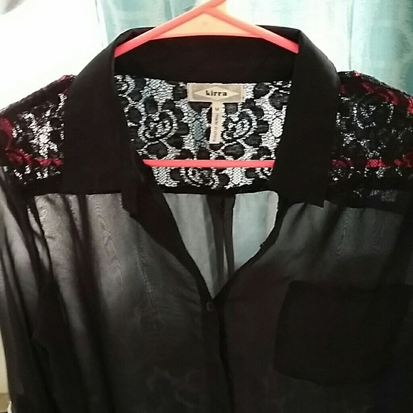Sheer black blouse