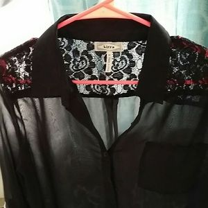 Sheer black blouse