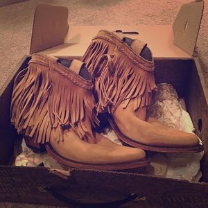 Liberty Black Fringe Booties