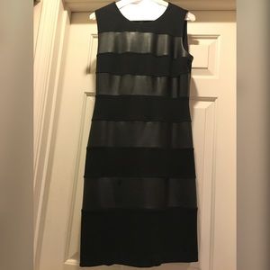 Calvin Klein leather mix professional work dress