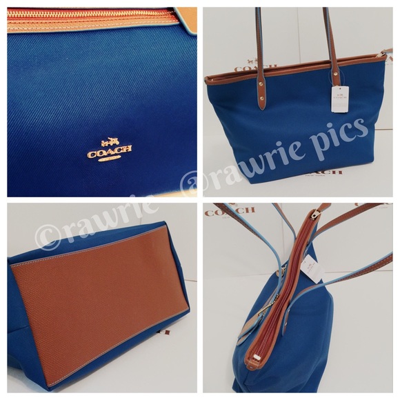 CLEARANCE New Coach fabric zip top shoulder tote - Picture 2 of 3