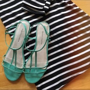 Apostrophe teal gladiator sandals