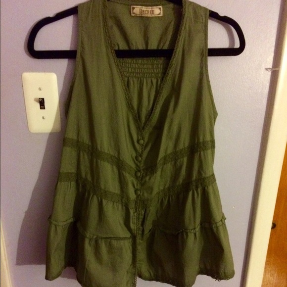 Olive green vest
