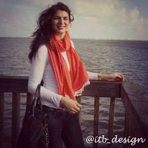 Coral Cotton Scarf Plain Women's Accessories