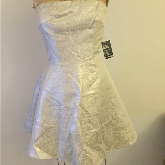 Express strapless foil effect dress size 12