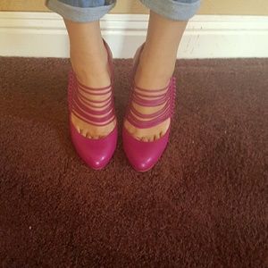 Christian Louboutin Cranberry Mille Cordes size 8