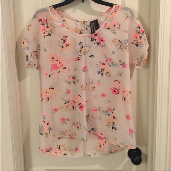 Shear Floral Print Blouse