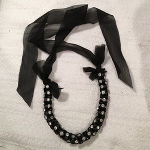 J crew black rhinestone necklace