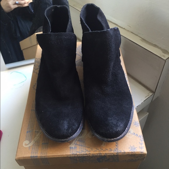 Black suede Free People booties