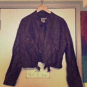 Brown leather jacket